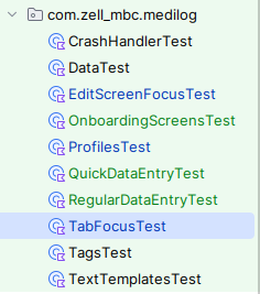 List of tests