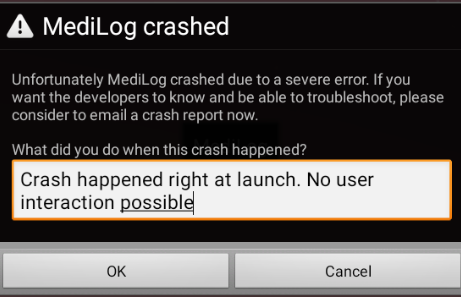 Crash Log Dialog