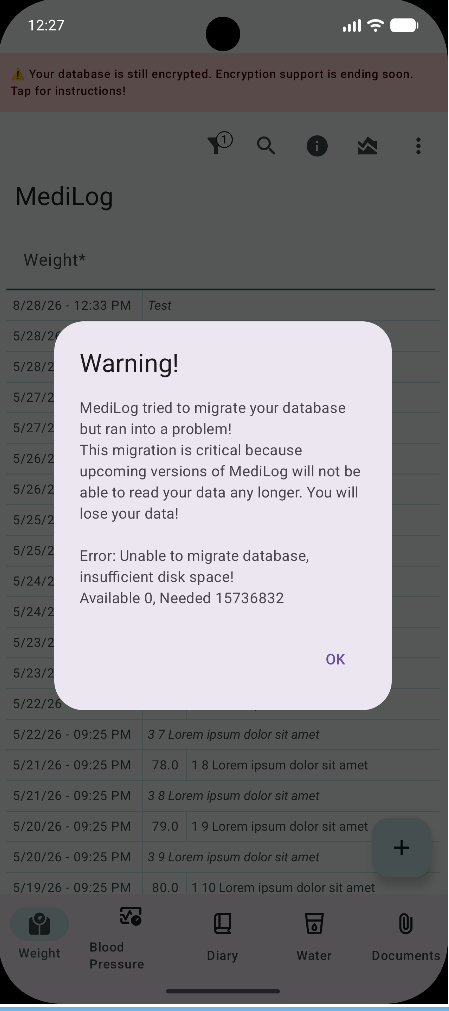 Migration Warning